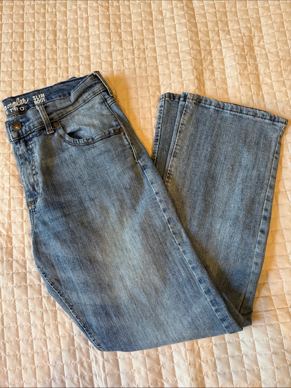 Wrangler Slim Boot Jeans in Light Blue Wash